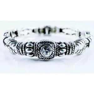 Antique Style Flex Cuff Bracelet with Swarovski Elements